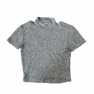 Garage Back Cut Out Stretchy Short Sleeve Shirt Size Large